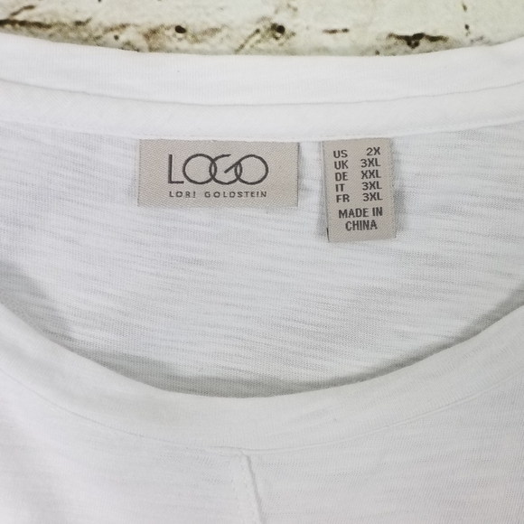 LOGO Lori Goldstein White Modal Slub Sleeveless Asymmetrical Tank Top Womens 2X - Picture 7 of 9